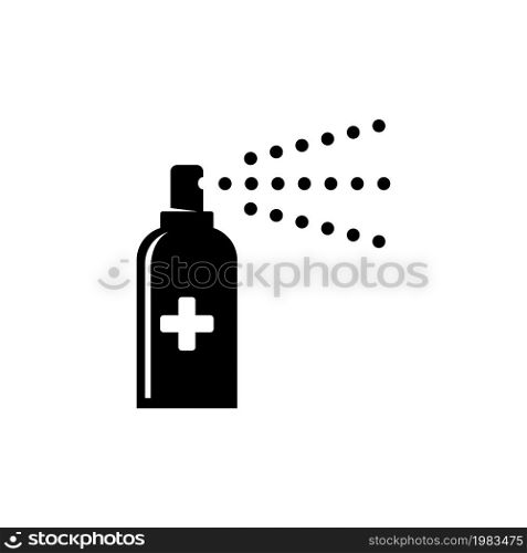 Sanitary Antiseptic, Hygiene Virus Hand Care. Flat Vector Icon illustration. Simple black symbol on white background. Sanitary Antiseptic, Hygiene sign design template for web and mobile UI element. Sanitary Antiseptic, Hygiene Virus Hand Care. Flat Vector Icon illustration. Simple black symbol on white background. Sanitary Antiseptic, Hygiene sign design template for web and mobile UI element.
