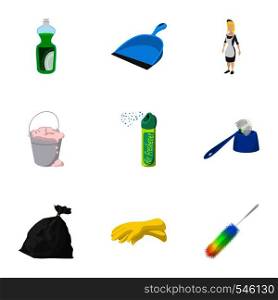 Sanitary day icons set. Cartoon illustration of 9 sanitary day vector icons for web. Sanitary day icons set, cartoon style