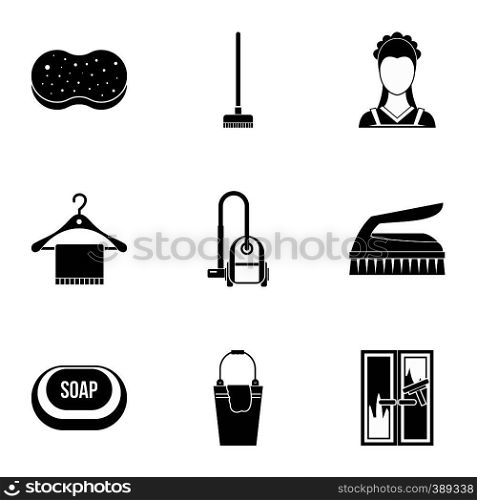 Sanitary day icons set. Simple illustration of 9 sanitary day vector icons for web. Sanitary day icons set, simple style