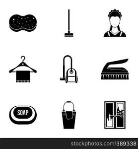 Sanitary day icons set. Simple illustration of 9 sanitary day vector icons for web. Sanitary day icons set, simple style