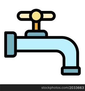 Sanitary faucet icon. Outline sanitary faucet vector icon color flat isolated. Sanitary faucet icon color outline vector