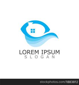 Sanitary home Logo Design Or Icon Vector Illustration template