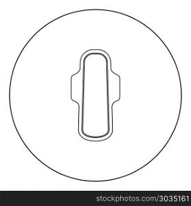 Sanitary napkin icon black color in circle outline vector illustration