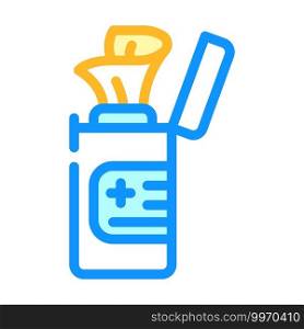 sanitary wipes package color icon vector. sanitary wipes package sign. isolated symbol illustration. sanitary wipes package color icon vector illustration