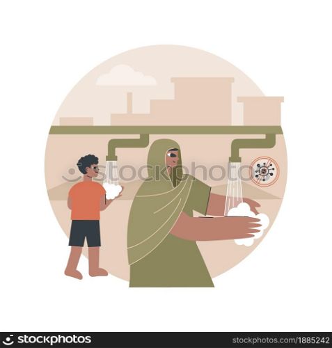Sanitation access abstract concept vector illustration. Healthcare, disease prevention, sanitation of drinking water, food treatment, access to clean resources, safe consumption abstract metaphor.. Sanitation access abstract concept vector illustration.