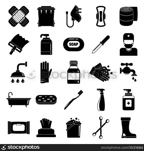 Sanitation hand icons set. Simple set of sanitation hand vector icons for web design on white background. Sanitation hand icons set, simple style