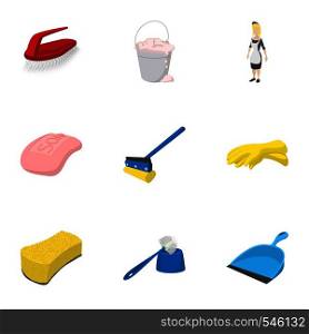 Sanitation icons set. Cartoon illustration of 9 sanitation vector icons for web. Sanitation icons set, cartoon style