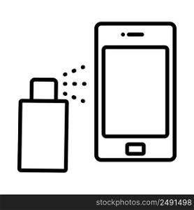 Sanitizer Smartphone Icon. Bold outline design with editable stroke width. Vector Illustration.