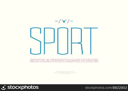 Sans serif font in the sport style vector image