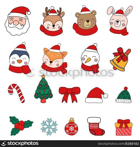 Santa   Animals Clipart, merry christmas