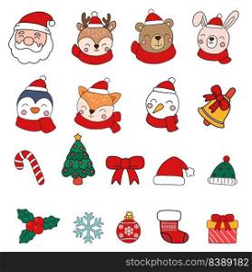 Santa   Animals Clipart, merry christmas