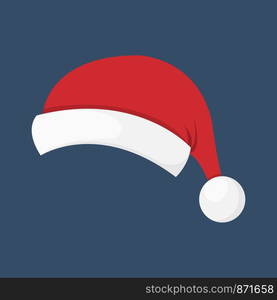 Santa beanie hat, vector illustration for New Year