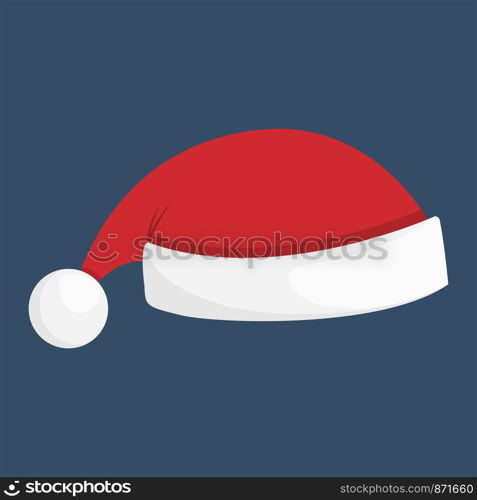 Santa beanie hat, vector illustration for New Year