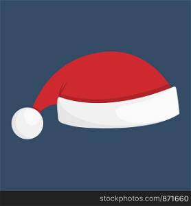 Santa beanie hat, vector illustration for New Year