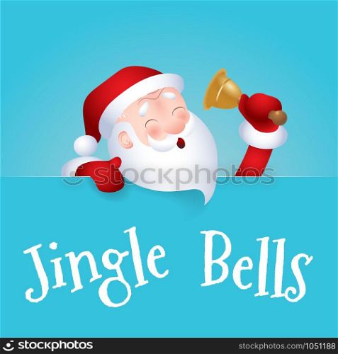 Santa Claus cartoon character emotion cheerful to sing Jingle Bells. Vector illustration. Vector illustration of Santa Claus cartoon character emotion cheerful to sing Jingle Bells.