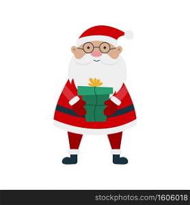 Santa Claus cartoon character with gifts. Can be used for Christmas cards, poster, stickers and etc