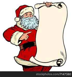 Santa Claus character, Christmas and New year. Pop art retro vector illustration kitsch vintage drawing. Santa Claus character, Christmas and New year