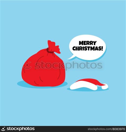 santa claus christmas gift bag sack. santa claus christmas gift bag sack theme vector illustration