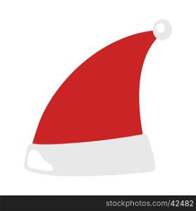 Santa Claus Christmas hat isolated on white background. Happy New Year and Merry Christmas decoration element. Vector illustration.. Santa Claus Christmas hat