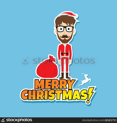 santa claus christmas skinny dad. santa claus christmas skinny dad theme vector illustration