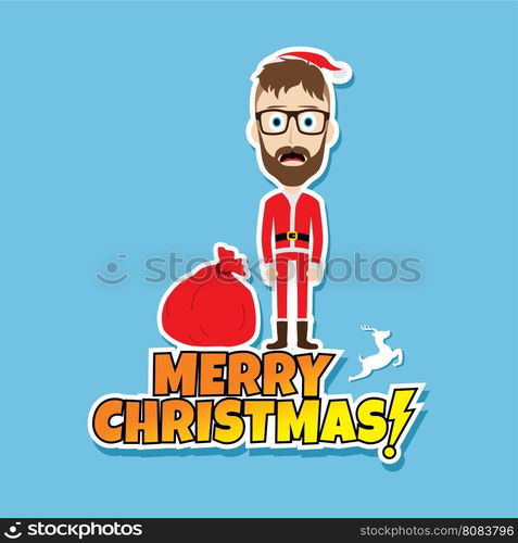 santa claus christmas skinny dad. santa claus christmas skinny dad theme vector illustration