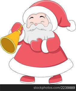 Santa Claus comes with a trumpet to enliven Christmas Eve, creative illustration design