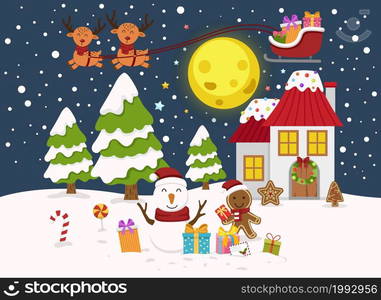 santa claus happy new year and merry christmas illustration vector