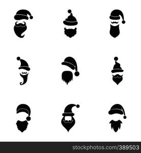 Santa Claus hat icons set. Simple illustration of 9 Santa Claus hat vector icons for web. Santa Claus hat icons set, simple style