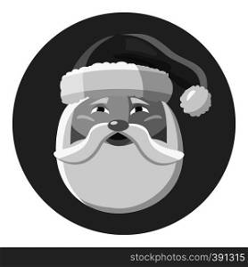 Santa Claus icon. Gray monochrome illustration of Santa Claus vector icon for web. Santa Claus icon, gray monochrome style