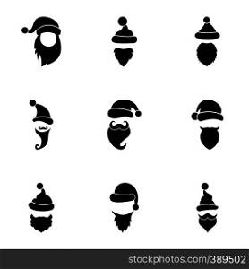 Santa Claus icons set. Simple illustration of 9 Santa Claus vector icons for web. Santa Claus icons set, simple style