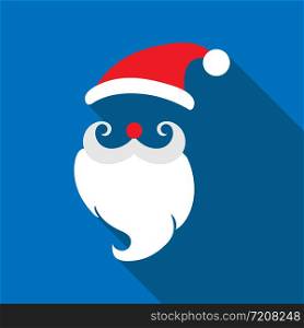 Santa Claus. long shade, simple flat design.