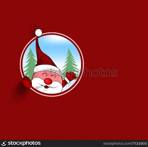 Santa Claus mascot cartoon on red background