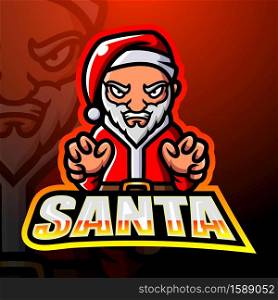 Santa claus mascot esport logo design