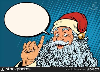 Santa Claus resembles pop art retro vector illustration. Christmas and New year. Santa Claus resembles, pop art retro illustration