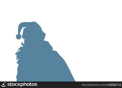 Santa Claus silhouette copy space background. Pop art retro vector illustration. Santa Claus silhouette copy space background