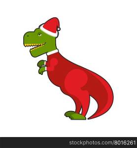 Santa Claus Tyrannosaurus. Christmas good dinosaur Christmas costume. Ancient Creeper for new year.&#xA;