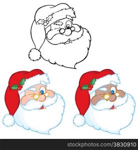 Santa Claus Winking Classic Cartoon