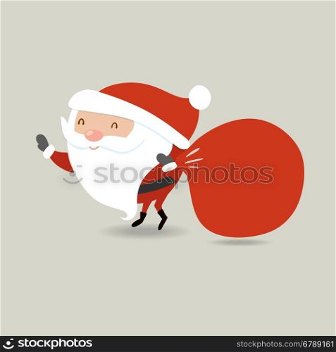 Santa Claus with big red sack. Santa holding presents bag.. Santa Claus with big red sack. Santa holding presents bag