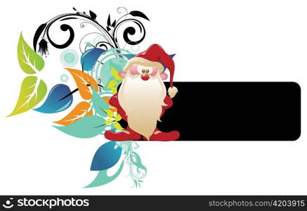 santa claus with floral frame