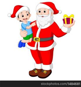 Santa claus with kids
