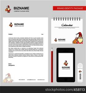 Santa clause Business Letterhead, Calendar 2019 and Mobile app design vector template