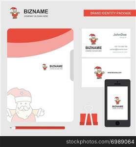 Santa clause Business Logo, File Cover Visiting Card and Mobile App Design. Vector Illustration