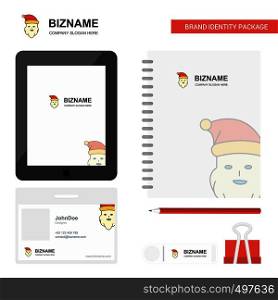 Santa clause Business Logo, Tab App, Diary PVC Employee Card and USB Brand Stationary Package Design Vector Template
