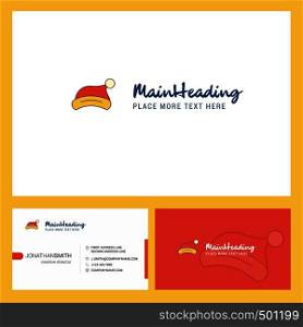 Santa clause cap Logo design with Tagline & Front and Back Busienss Card Template. Vector Creative Design