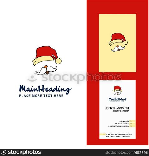 Santa clause Creative Logo and business card. vertical Design Vector