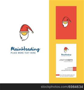 Santa clause Creative Logo and business card. vertical Design Vector