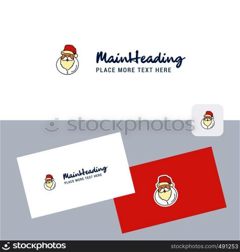 Santa clause vector logotype with business card template. Elegant corporate identity. - Vector