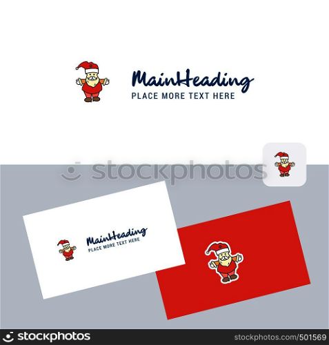 Santa clause vector logotype with business card template. Elegant corporate identity. - Vector