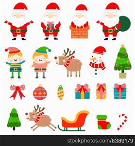 Santa   Elf  Flat Clipart, Merry Christmas Collections