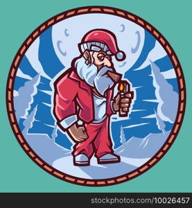 Santa esport mascot logo design 